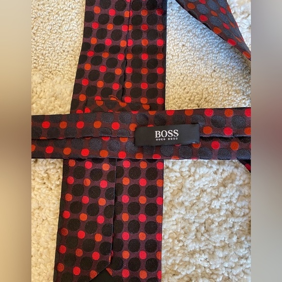Boss Red and black neck tie polkadots - Picture 3 of 8